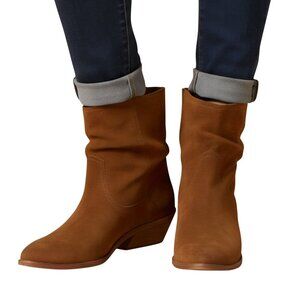 Frye Farrah Wave Short Brown Suede Ankle Boot Wheat Size 7M